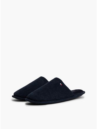 Tommy Hilfiger Mens Corduroy Slipper - Navy Blue - XL