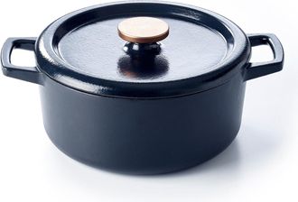 alva Nori 5.3 Quart Enameled Cast Iron Dutch Oven with Lid and Bronze Knob