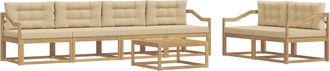 vidaXL Conjunto De Sof&aacute;s De Exterior 6 Uds. Y Beige Vidaxl