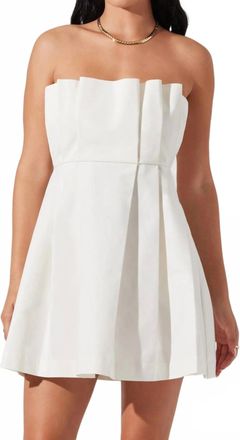 Astr Clemira Pleated Mini Dress In White