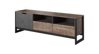 AKL FURNITURE Mueble para TV efecto madera Crema y Gris