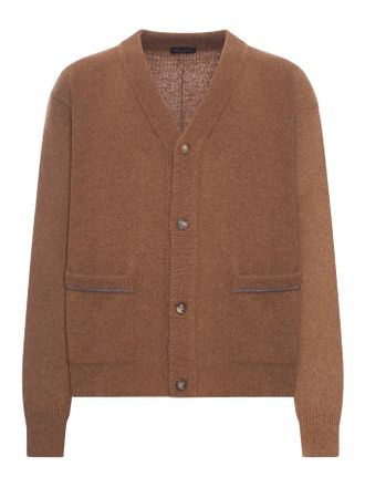 Roberto Collina WOOL CARDIGAN WITH CONTRAST STITCHING - Roberto Collina - Man