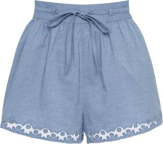 Ulla Johnson Elowen Short - Dames - Korte broeken - Blauw - Maat: 2XS Katoen