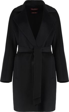 Max Mara Black Notch Lapel Wool Coat