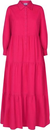 PINK CITY PRINTS Cord Gina Dress In Fuschia