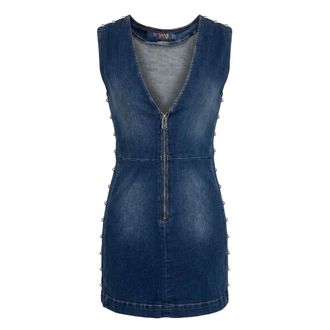 Trussardi Abito Corto in Denim - - Dresses - Donna - Blu - S