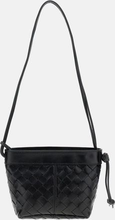 Bottega Veneta Black Intecciato Crossbody Bag