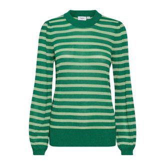 Saint Tropez Pullover luccicante con maniche a sbuffo - - Knitwear - Donna - Verde - XL