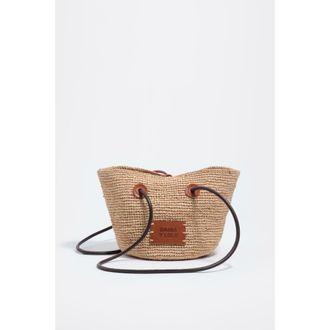 Bimba & Lola Medium Raffia Basket Bag in Natural at Nordstrom