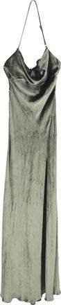 The Attico De Attico Leticia halterjurk in olijfgroen fluweel