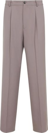 Dries Van Noten Wollen Maatwerk Broek Nude Neutrals - Heren - Slim Fit Broeken - Grijs - L - Wol - Broeken
