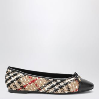 Burberry Ballerine Highgate beige in boucl&eacute; Check