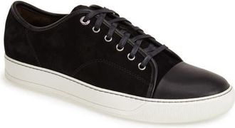 Lanvin Low Top Sneaker in Black Suede at Nordstrom, Size 13