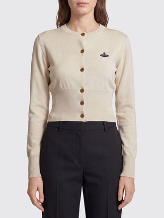 Vivienne Westwood Cardigan slim fit in cotone e cashmere con logo Orb