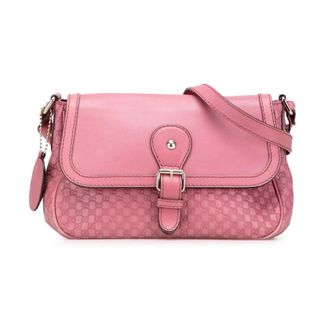 Gucci Pre-owned Leren Schoudertas met Verstelbare Riem en Gesp Detail - Dames - Pre-owned - Roze - Maat: ONE Size Leer