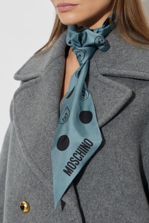 Moschino Silk Scarf, Unisex, Blue