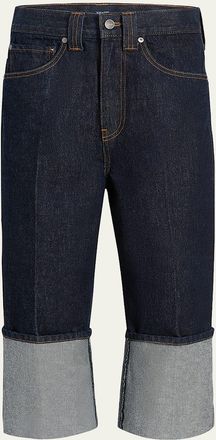 Khaite Boyle Cuffed Straight-Leg Capri Jeans