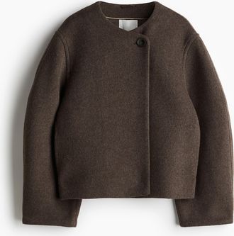H&M Jacke aus Wollmix - Dunkelbraun