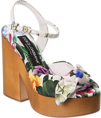 Dolce & Gabbana Dg Logo Floral Jacquard Platform Sandal