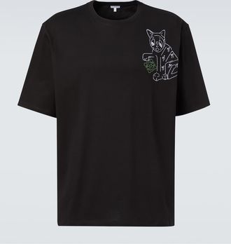 Loewe x Louis Wain embroidered cotton jersey T-shirt