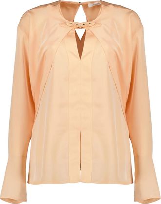Paco Rabanne Satijnen blouse met lange mouwen - Dames - Blouses - Roze - L - Satijn - Overhemden