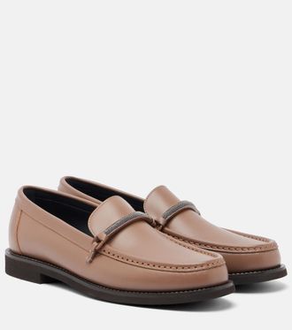 Brunello Cucinelli Monili leather loafers