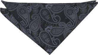 DQT Paisley Bohemian Floral Wedding Pocket Square Handkerchief for Men - Black & Charcoal