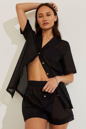 Negative Underwear Island Short Sleeve Shirt in Black at Nordstrom, Size Xx-Large