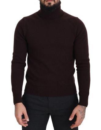 Dolce & Gabbana Mens Virgin Wool Turtleneck Brown