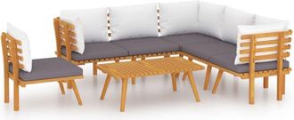 vidaXL Muebles De Jard&iacute;n 7 Piezas Con Cojines Madera Maciza De Acacia Vidaxl