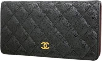 Chanel Pre-owned Long Wallet (bi-fold) - Dames - Vintage Accessoires - Zwart - ONE Size - Vintage