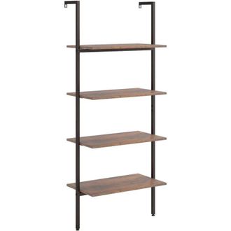 vidaXL Vidaxl - Scaffale Pendente 4 Livelli Marrone Scuro e Nero 64x35x152,5 cm