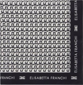 Elisabetta Franchi Silky Scarves, female, Multicolor, Size: ONE SIZE Silk Twill Scarf with All-Over Print