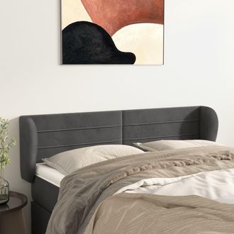 vidaXL Cabecero De Terciopelo Gris Oscuro 147x23x78/88 Cm Vidaxl