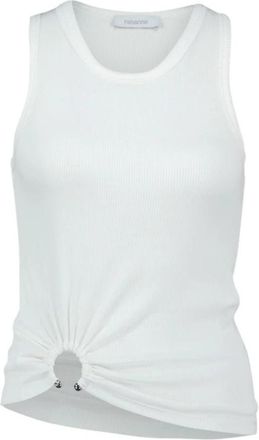 Paco Rabanne Tanktop met kenmerkende piercing - Dames - Tops zonder mouwen - Wit - XS - Katoen - Tops
