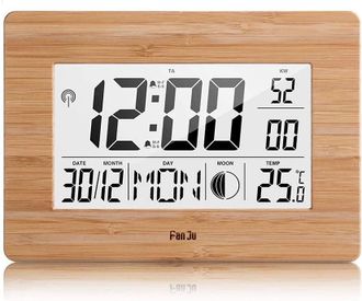OEM Reloj Despertador Radiocontrolado Con Estaciones Meteorol&oacute;gicas, Reloj De Pared Digital, Term&oacute;metro Con Alarma Y Funci&oacute;n De Repetici&oacute;n, Calendario Y T