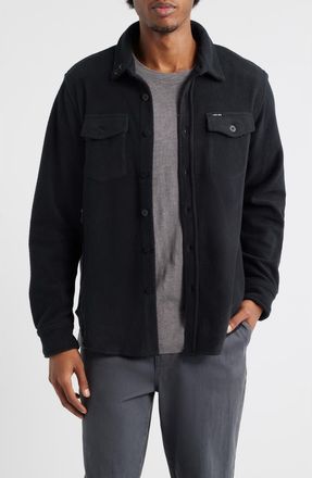 Dark Seas Zulu Fleece Button-Up Shirt in Black at Nordstrom, Size Xx-Large
