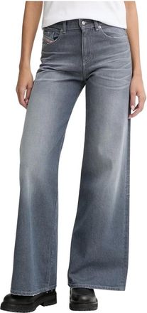 Diesel 1979 D-Akemi Wide Jeans - Dames - Loose Fit Jeans - Blauw - W26 L32 - Katoen - Jeans