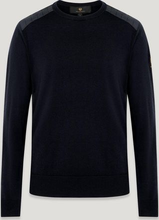 Belstaff Kerrigan Crewneck Jumper Mens Merino Wool Black Size 2XL