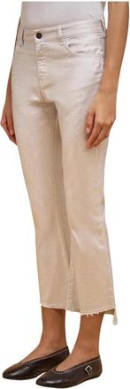 Liviana Conti Gecoate Flared Jeans met Franjes - Dames - Cropped Jeans - Grijs - W30 - Katoen - Jeans