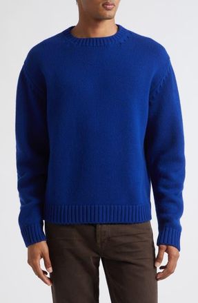 Tom Ford Virgin Wool & Cashmere Crewneck Sweater in Ubv Royal Blue at Nordstrom, Size 50