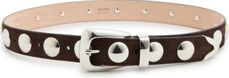 Khaite Benny Studded Suede Belt - Dark Brown - 32 (UK10/ M)