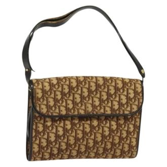 Dior Pre-owned Shoulder Bags, female, Brown, Size: ONE SIZE Pre-owned Trotter Canvas Shoulder Bag