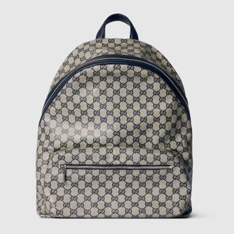 Gucci Essence Classic Medium Backpack, Blue, GG Canvas