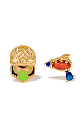 Girls Crew The Powerpuff Girls Mojo Jojo Mismatched Stud Earrings in Gold at Nordstrom