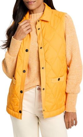 Nic+Zoe Puffer Vest in Mango at Nordstrom, Size Xx-Large