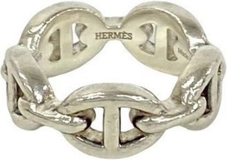 Herm&egrave;s Silver Silver 925 Band Ring (Pre-Owned)