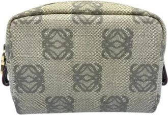Loewe Pre-owned PVC Anagram Cosmetic Pouch Gray - Dames - Vintage Tassen - Grijs - ONE Size - Vintage