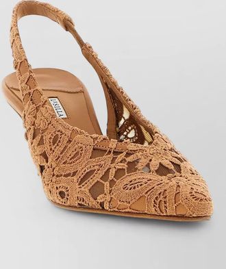 Le Silla chantilly slingback pumps lace floral kitten