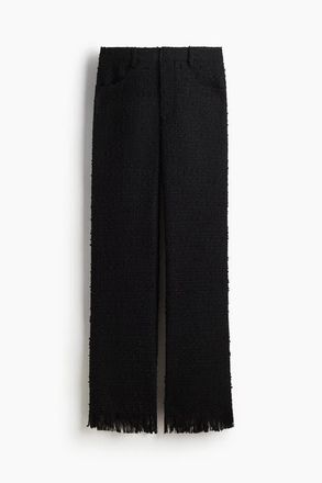 H&M Textured Trousers in Black at Nordstrom, Size 18